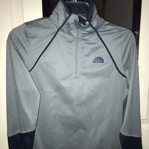 blue quarter-zip